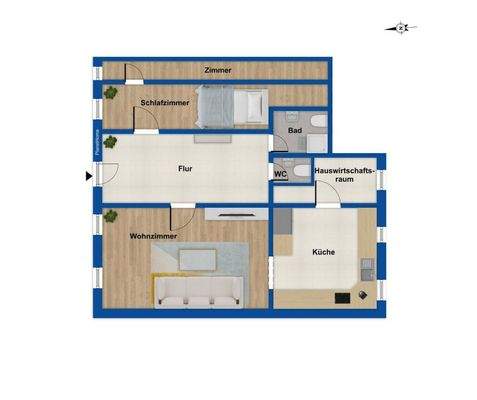 Grundriss - Wohnung B