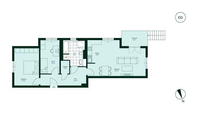 Komfortabler Grundriss