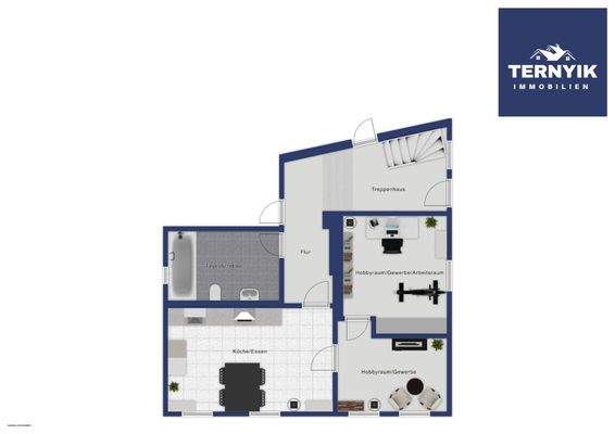 Exposéplan (nicht maßstäblich) Erdgeschoss