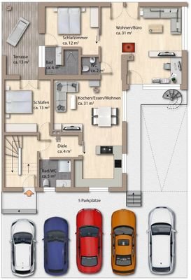 Grundriss EG 1 Wohnung