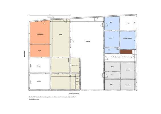 Staßfurt, Bischofstr Grundriss Wohnungen mit Gewerbe-1