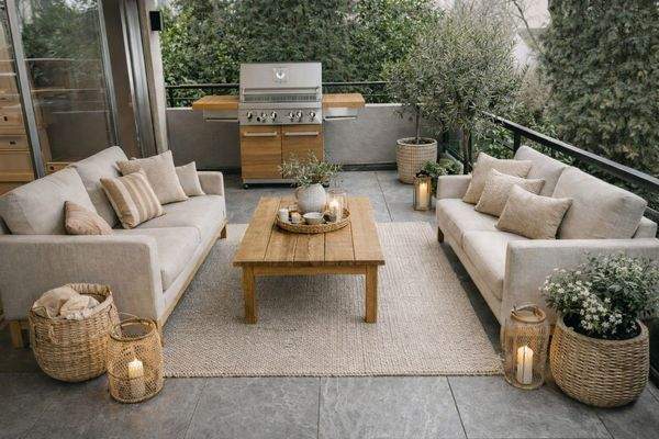 Balkon virtuell möbliert