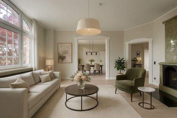 Wohnzimmer Erdgeschoss - virtuell möbliert