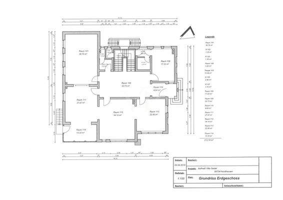 Grundriss EG mit Bemaßung