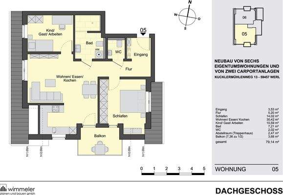Wohnung 5 - Größe ca. 79,14 qm