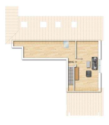 Grundriss Whg. Nr. 11 (nicht maßstabsgetreu - kann vom Original abweichen)