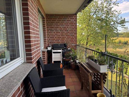 Loggia Wohneinheit 3 mit Blick zum Garten