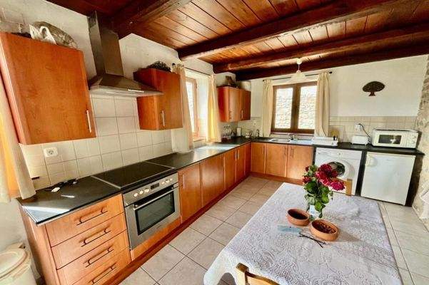 Kreta, Nofalias: Schönes, freistehendes Steinhaus mit 2 Schlafzimmern, Garten und Meerblick von der Terrasse