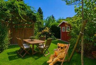 der wunderschöne Garten zur Mitbenutzung