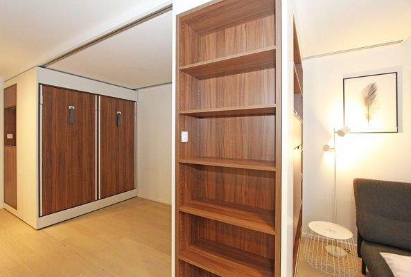 Blick auf die drei Module sowie Wohnbereich