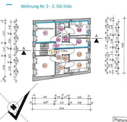 Grundriss WE 5 - 2. Obergeschoss links