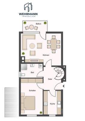 Grundriss untere Etage