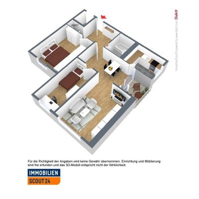 Grundriss 3-Zimmer-Wohnung