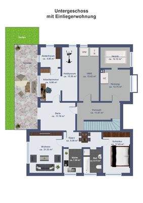 Grundriss UG  mit Einliegerwohnung 