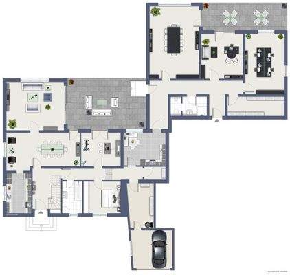 Grundriss Erdgeschoss Wohnhaus + Büroanbau