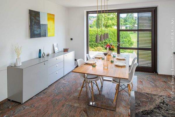 Essbereich, Blick Terrasse