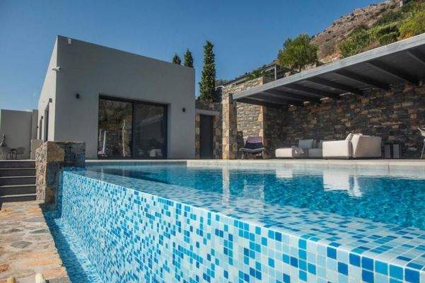 Kreta, Plaka Elounda: Wunderschöne Villa mit atemberaubendem Blick auf die Insel Spinalonga