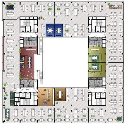 Sockelgeschoss - beispielhafte Raumaufteilung Open Space