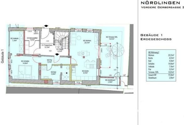 Gebäude 1 - WHG 2 - Grundriss