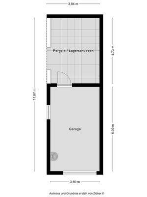 Grundriss Garage und Schuppen