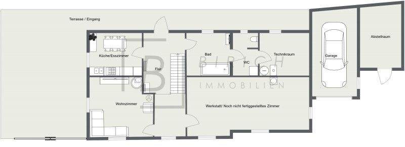Grundriss EG - Dieser Grundriss ist nicht maßstabsgerecht und ist zur Maßentnahme nicht geeignet. Er dient nur der Vorinformation