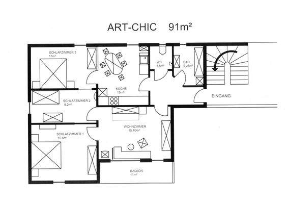 Plan Apartment Art Chic