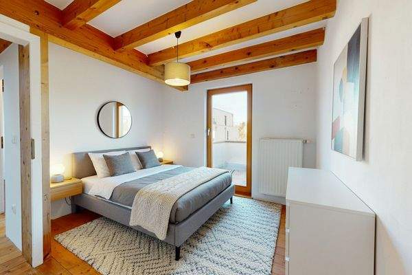 Wohnbeispiel Schlafzimmer mit KI eingerichtet