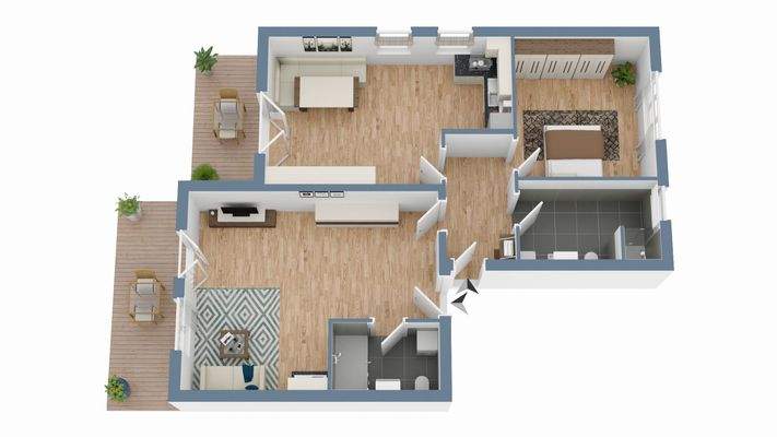 Unverbindlicher 3D Grundriss der Wohnung