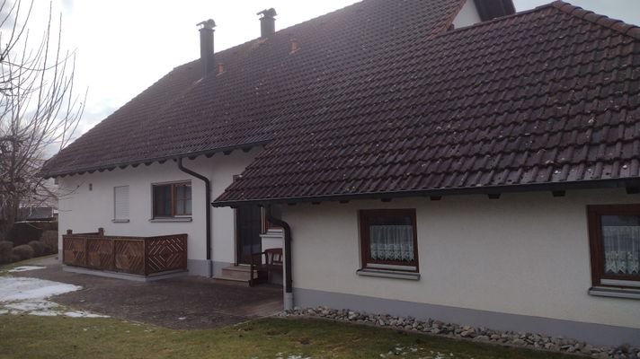 die hintere Hausansicht