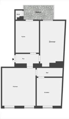 Grundriss Wohnung 1. OG rechts