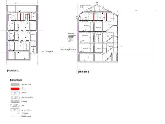 Längsschnitte mit Zeichenerkl.