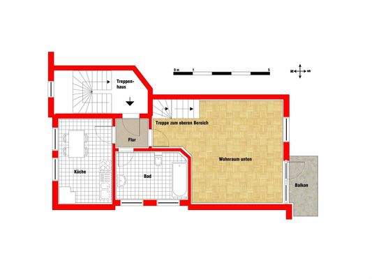 Grundriss Wohnung unterer Bereich