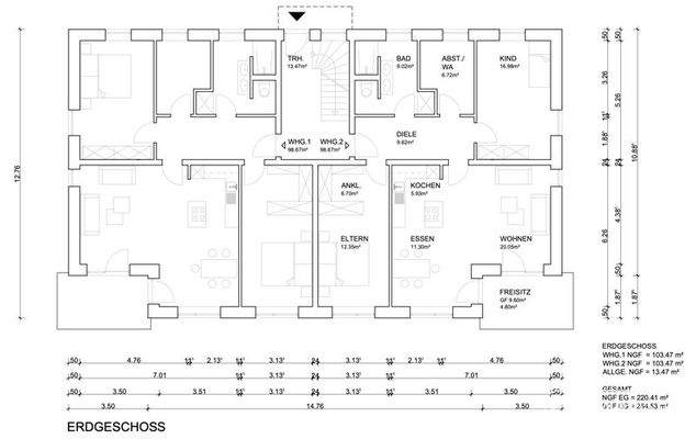 Möglicher Grundriss EG MFH