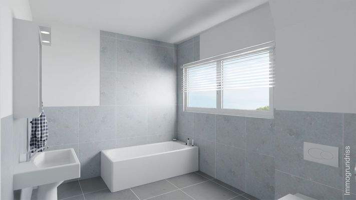 Visualisierung Badezimmer im Obergeschoss