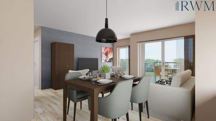 Visualisierung Wohn- & Essbereich