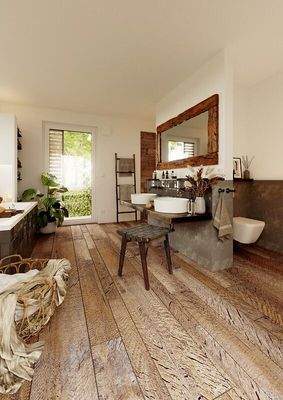 Schlichte Eleganz trifft natürliche Materialien – ein Bad zum Durchatmen und Entspannen.“