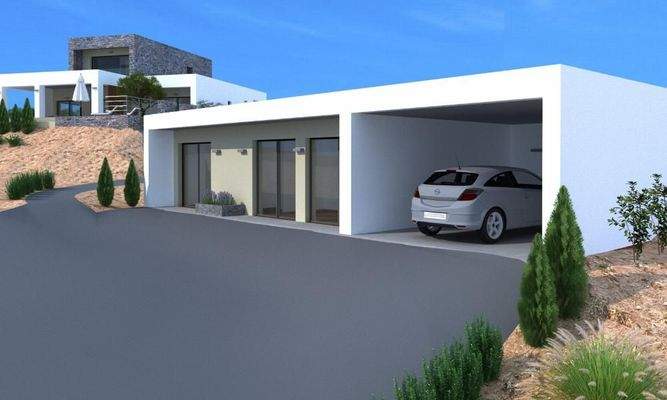 Kreta, Kokkino Chorio: Sofort bebaubares Grundstück mit Meerblick zu verkaufen