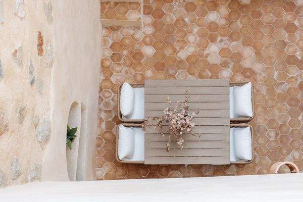 Ruhiger Bereich auf der Terrasse