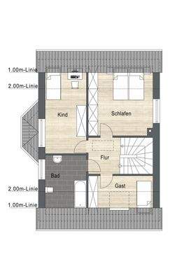 Grundriss vom OG des EFH