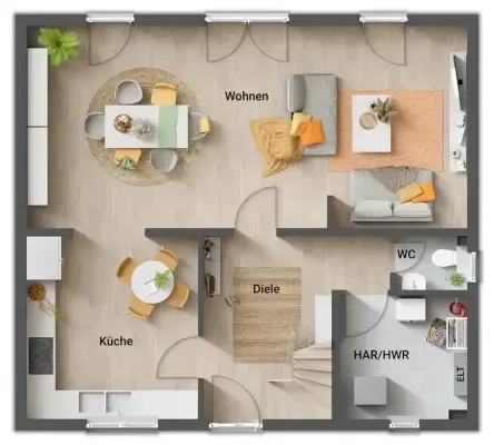 Einfamilienhaus Flair 125 Grundriss Erdgeschoss.we