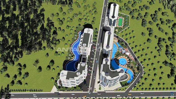 Stylish Flats in an Extensive Project in Alanya Avsallar