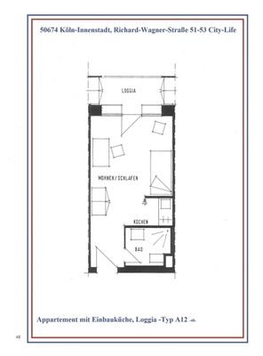 Grundriss Appartement Köln-Mitte, Ri-Wag-Str. 51-5