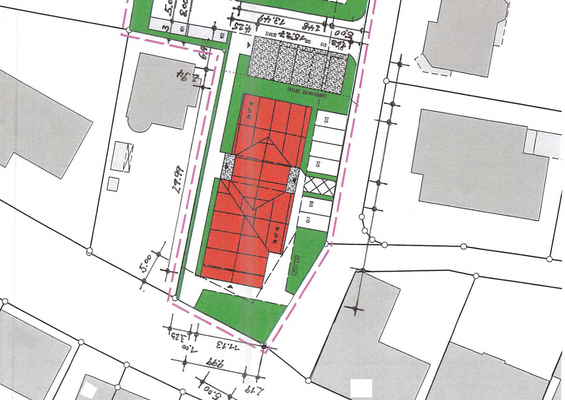 Lageplan mit Gebäudeeinzeichnung