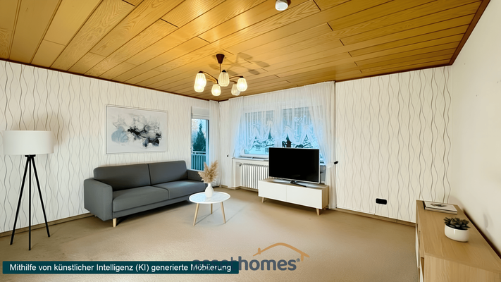 Wohnzimmer - KI eingerichtet