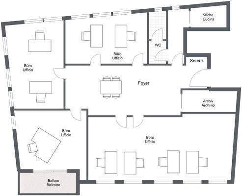 Büro - 1. Etage - 2D Floor Plan