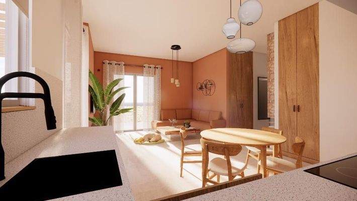 Kreta - 8-Villen- Projekt in Kirianna bei Rethymno: Freistehende Villa mit Meerblick