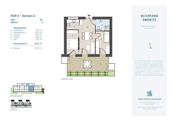 Verkaufsplan Reinerweg 21 - alternative Planung 3 Zimmer - Top 2 v2 - 7D