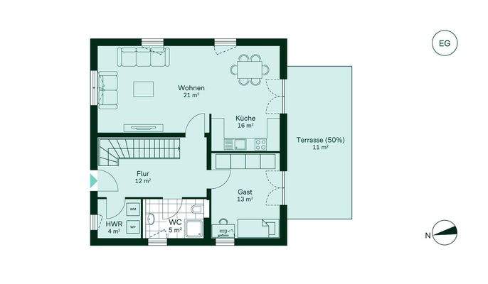Geräumiges Erdgeschoss mit viel Stauraum