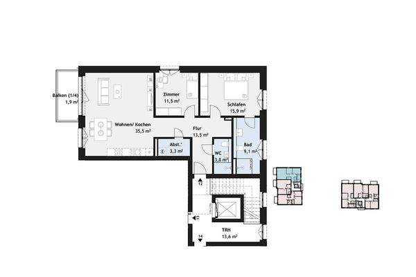 Grundriss Wohnung 12