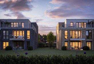 Häuser in der Abenddämmerung